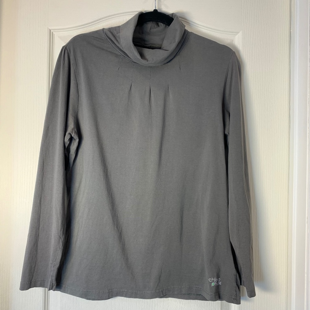 Chlorophylleâ Womenâs Organic Cotton Turtleneck XL Outdoor Lightweight Grey